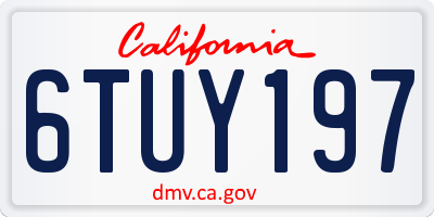 CA license plate 6TUY197