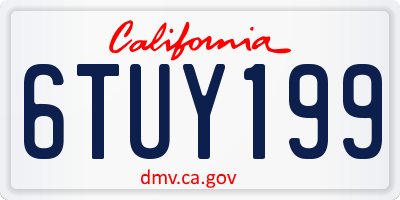 CA license plate 6TUY199