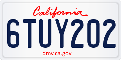 CA license plate 6TUY202