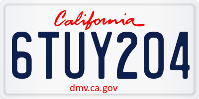 CA license plate 6TUY204
