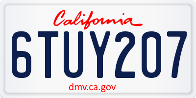CA license plate 6TUY207