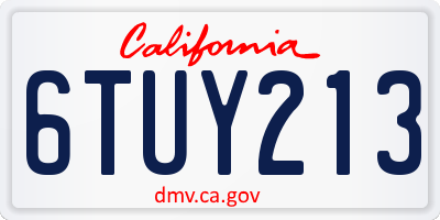 CA license plate 6TUY213