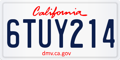 CA license plate 6TUY214