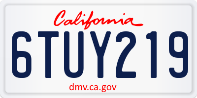 CA license plate 6TUY219
