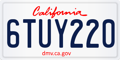 CA license plate 6TUY220