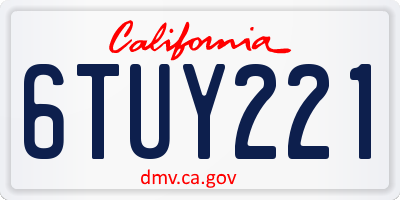 CA license plate 6TUY221