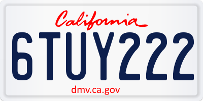 CA license plate 6TUY222