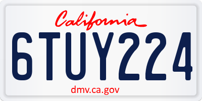 CA license plate 6TUY224