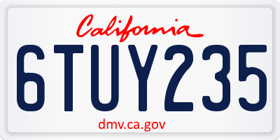 CA license plate 6TUY235