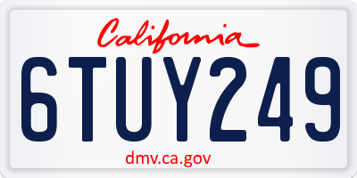 CA license plate 6TUY249