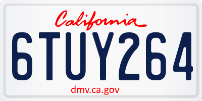 CA license plate 6TUY264