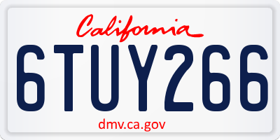 CA license plate 6TUY266