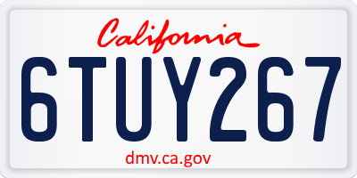 CA license plate 6TUY267