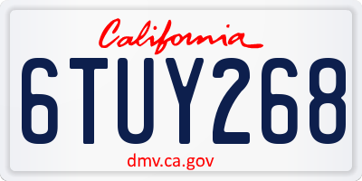 CA license plate 6TUY268