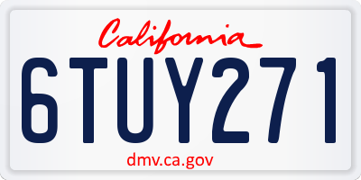 CA license plate 6TUY271
