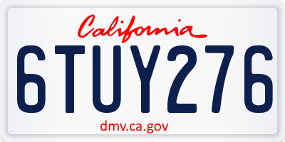 CA license plate 6TUY276