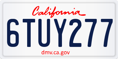 CA license plate 6TUY277