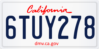 CA license plate 6TUY278