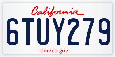 CA license plate 6TUY279