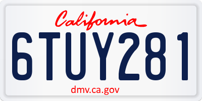 CA license plate 6TUY281