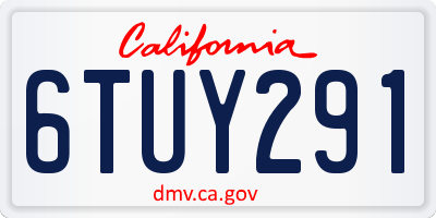 CA license plate 6TUY291