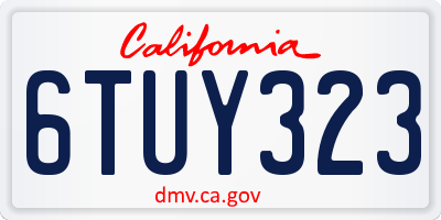 CA license plate 6TUY323