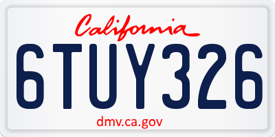 CA license plate 6TUY326
