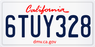 CA license plate 6TUY328