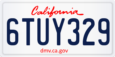 CA license plate 6TUY329