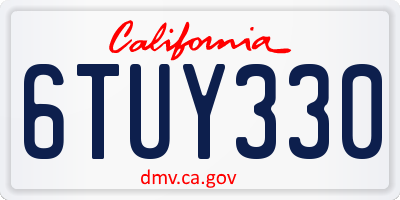 CA license plate 6TUY330