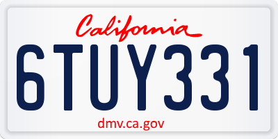 CA license plate 6TUY331