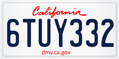CA license plate 6TUY332