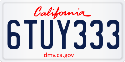 CA license plate 6TUY333
