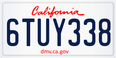 CA license plate 6TUY338
