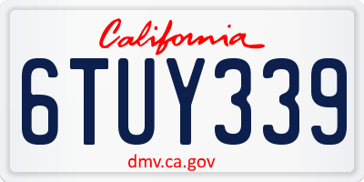 CA license plate 6TUY339