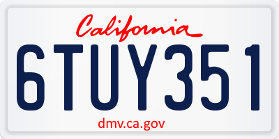 CA license plate 6TUY351