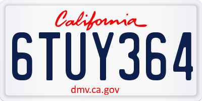 CA license plate 6TUY364