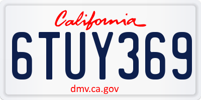 CA license plate 6TUY369