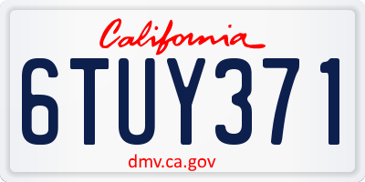 CA license plate 6TUY371