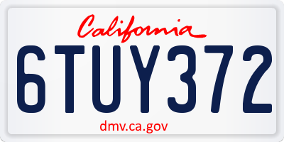 CA license plate 6TUY372