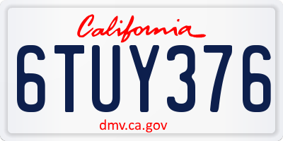 CA license plate 6TUY376