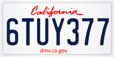 CA license plate 6TUY377