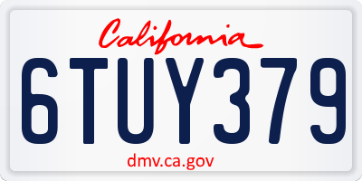 CA license plate 6TUY379