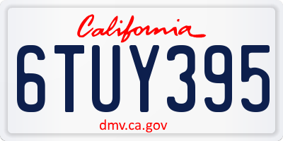 CA license plate 6TUY395