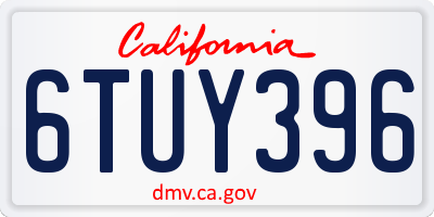 CA license plate 6TUY396