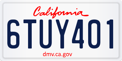 CA license plate 6TUY401