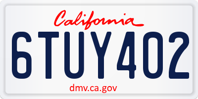 CA license plate 6TUY402