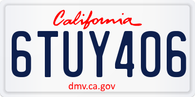 CA license plate 6TUY406