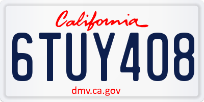 CA license plate 6TUY408