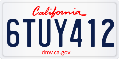 CA license plate 6TUY412